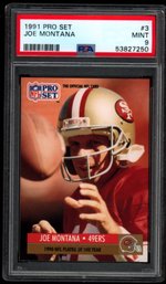 1991 PRO SET #3 PSA 9 JOE MONTANA FOOTBALL CARD