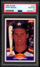 1989 SCORE CRAIG BIGGIO PSA 10 ROOKIE