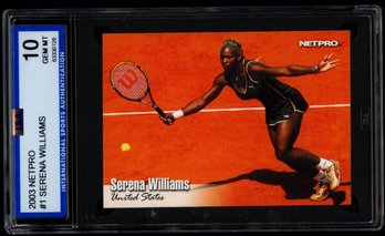 ISA 10 2000 NETPRO SERENA WILLIAMS ROOKIE TENNIS CARD