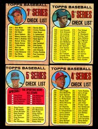 1968 TOPPS CHECKLIST LOT OF BASEBALL CARDS