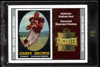 2001 TOPPS ARCHIVES RELIC JIM BROWN ROOKIE REPRINT