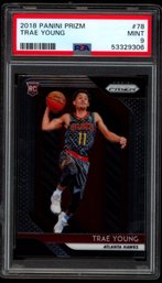 2018 PRIZM TRAE YOUNG ROOKIE PSA 10 BASKETBALL CARD