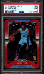 2019 RUBY WAVE PRIZM JA MORANT ROOKIE BASKETBALL CARD PSA 9