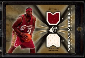 2006 UPPER DECK DUAL PATCH LEBRON JAMES BASKETBALL CARD