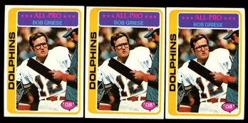 3 1978 BOB GRIESE FOOTBALL CARDS