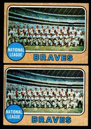 2 1968 TOPPS ATLANTA BRAVES TEAM BASEBALL CARD