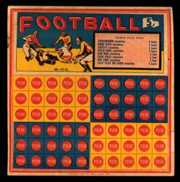 1930S UNUSED FOOTBALL PUNCH CARD GAME