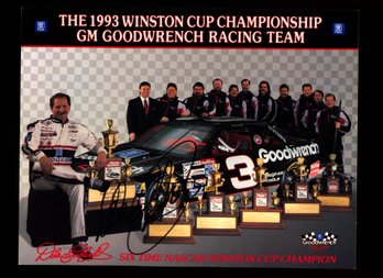 AUTOGRAPHED DALE EARNHARDT 1993 WINSTON CUP TEAM FACTS NASCAR CARD