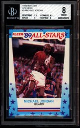1989 FLEER STICKER MICHAEL JORDAN BASKETBALL CARD BECKETT 8