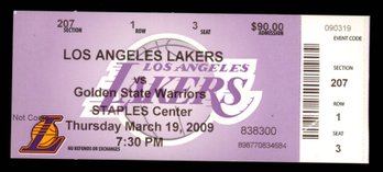 2009 STEPH CURRY ROOKIE YEAR KOBE LAKERS GOLDEN STATE TICKET STUB