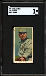 1909 POLAR BEAR T206 CY YOUNG SGC 1 BASEBALL CARD
