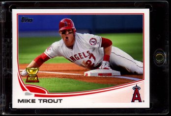 2013 TOPPS GOLD CUP MIKE TROUT SLIDING ROOKIE BASEBALL CARD