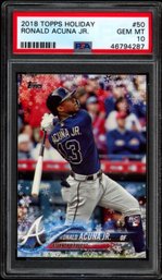 2019 TOPPS HOLIDAY RONALD ACUNA JR ROOKIE PSA 10