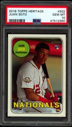 2018 TOPPS JUAN SOTO ROOKIE BASEBALL CARD PSA 10