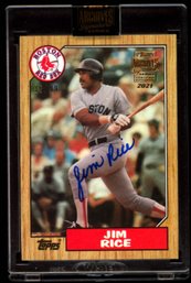 2021 TOPPS ARCHIVES AUTO #D /99 JIM RICE BASEBALL CARD