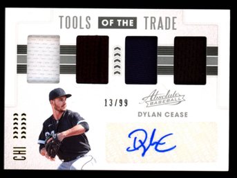 2020 ABSOLUTE PATCH AUTO #D /99 DYLAN CEASE ROOKIE BASEBALL CARD