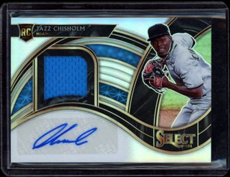 2021 SELECT PATCH AUTO #D /199 JAZZ CHISHOLM ROOKIE BASEBALL CARD