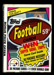 1984 Topps Football Cello Pack Craig Colquitt On Top