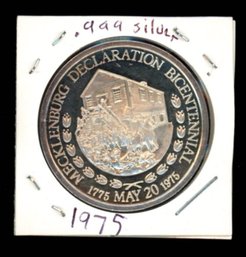 1975 NORTH CAROLINA BICENTENIAL .999 SILVER US COIN