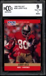 1990 PRO SET JERRY RICE BCCG 9 FOOTBALL CARD