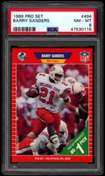 1989 PRO SET BARRY SANDERS ROOKIE PSA 8 FOOTBALL CARD