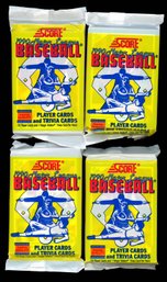 4x 1990 SCORE BASEBALL CARD PACKS SEALED