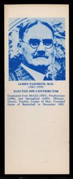 1968 HOF BOOKMARK JAMES NAISMITH BASKETBALL CARD