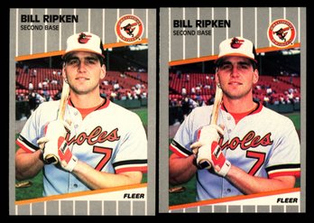 89 FLEER FFACE BLACKED OUT ERROR BILL RIPKEN ROOKIE BASEBALL CARD LOT