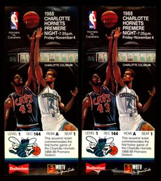 2x 1988 HORNETS FIRST GAME TICKETS (TAPED) BASKETBALL