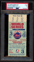 1973 WORLD SERIES TICKET MAYS LAST GAME METS VS ATHLETICS PSA 1