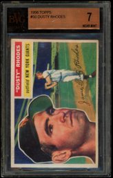 1956 TOPPS DUSTY RHODES BECKETT 7 BASEBALL CARD