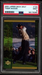 2001 UD TIGER WOODS ROOKIE PSA 9 GOLF CARD