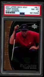 2001 UD TIGER WOODS ROOKIE PSA 8 GOLF CARD