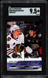 2023 UD YOUNG GUNS CONNOR BEDARD LEO CARLSSON ROOKIES SGC 9.5 HOCKEY CARD