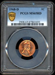 1968-D Penny PCGS MS65RD 1c