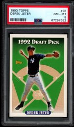 DEREK JETER ROOKIE BASEBALL CARD PSA 8