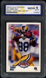 TERRY HOLT ROOKIE CARD GRADED 10 FOOTBALL