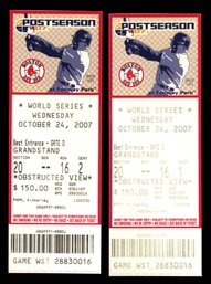 2007 Boston Red Sox World Series Tickets