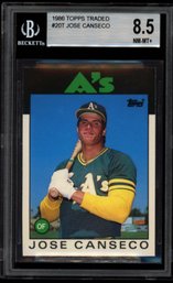 Graded Near Mint 8.5 Jose Conseco Baseball Rookie Card