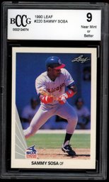 Graded Mint 9 Sammy Sosa Baseball Rookie Card