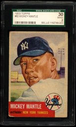 1953 TOPPS BASEBALL MICKEY MANTLE SGC 2