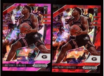 2020 Panini Prizm Draft Picks Pink & Red Ice Anthony Edwards ROOKIE LOT OF 2