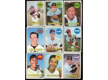 1969 TOPPS BASEBALL LOT OF 9