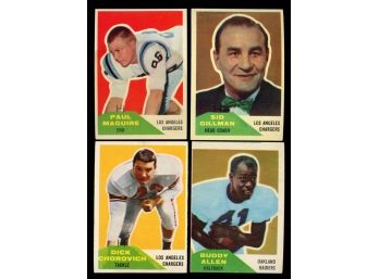 1960 FLEER FOOTBALL LOT OF 4