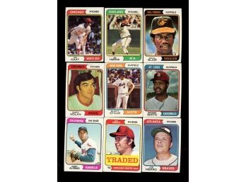 1974 Topps Baseball Lot Of 9