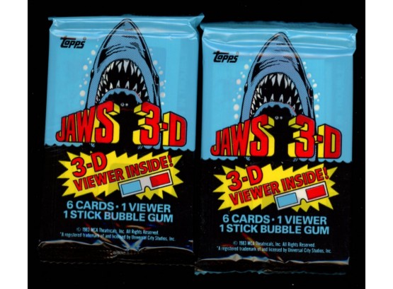 JAWS 3D TRADING CARD FACTORY SEALED PACKS