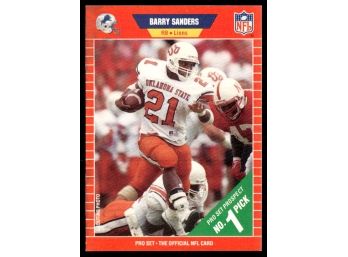 1989 PRO SET BARRY SANDERS ROOKIE FOOTBALL CARD