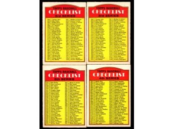 4x 1972 O-PEE-CHEE OPC CHECKLIST BASEBALL CARDS