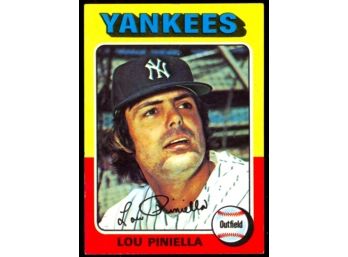 1975 Topps Baseball Lou Pinella #217 New York Yankees Vintage