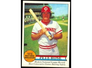 1979 Topps Baseball Pete Rose  1978 Record Breaker #204 Cincinnati Reds Vintage HOF